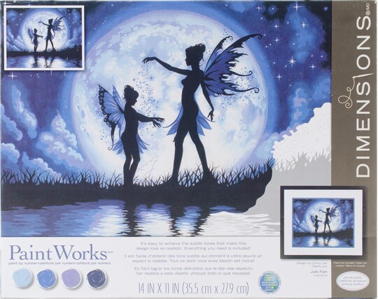 Dimensions; Dimensions Paint Works Paint By Number Kit 14"x11"-Twilight Silhouette; Category:Paint by Number; Image:1